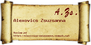 Alexovics Zsuzsanna névjegykártya