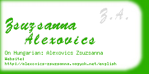 zsuzsanna alexovics business card